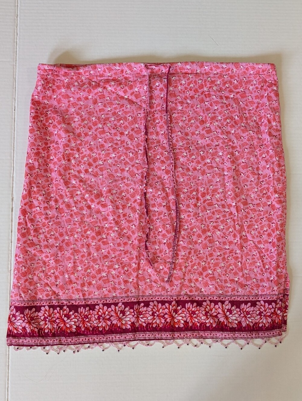 Blue Plate Vintage Y2K Pink Floral Halter Top Boho Beach Cover Up Small
